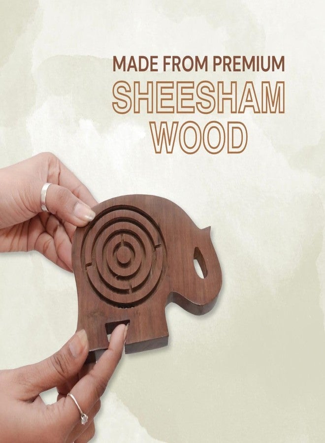 Mittimate Wooden Maze & Labyrinth Puzzle Game for Kids I Elephant Shaped Bhool Bhulaiyaa Indoor Activity Board Game for Children I Brain Teaser Toys - Image 3